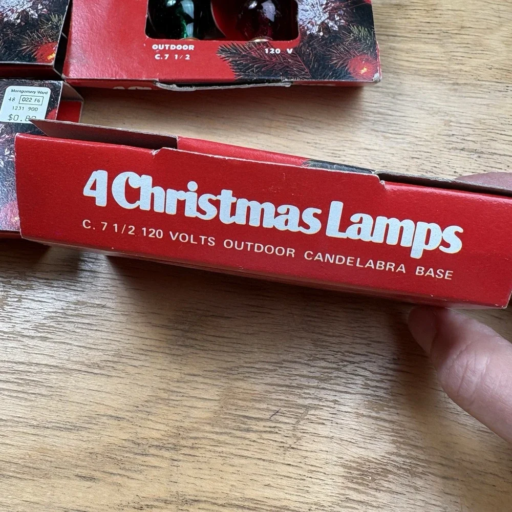 Lot of 6 Vintage NOS Montogomery Ward C7 1/2 Outdoor Christmas 24 Light Bulbs
